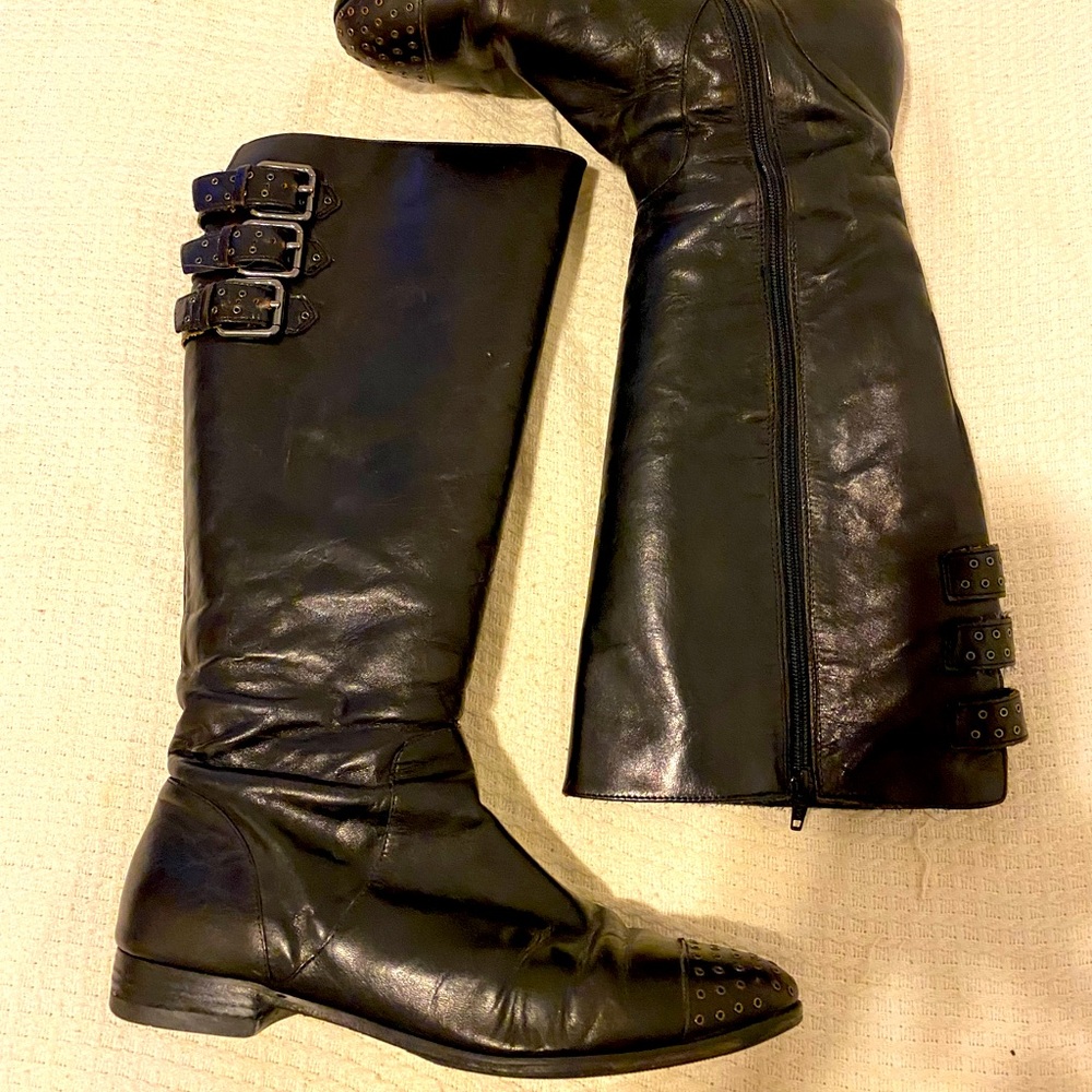 Rebecca Minkoff Tall Boots, Rivet Detailing, Adjustable Calf Width